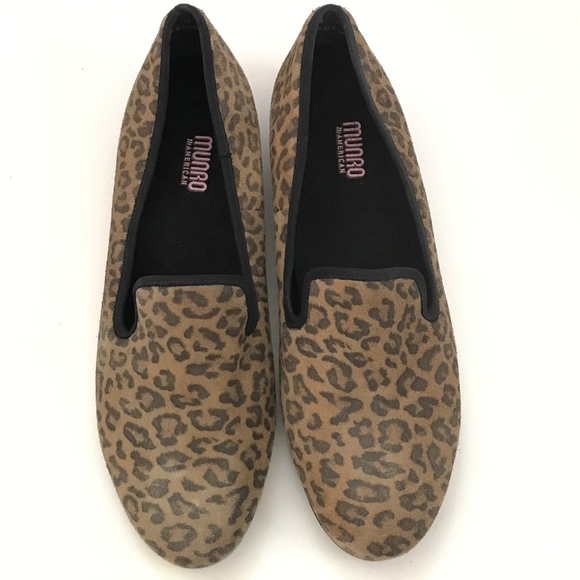 MUNRO Jerrie Leopard Loafer Suede Comfort Flats Black Tan Women’s Size 13 - Picture 2 of 16